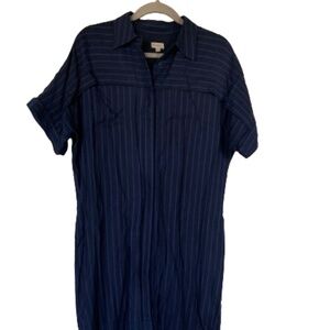 Cremieux Navy Blue Midi Dress Womens Size 4